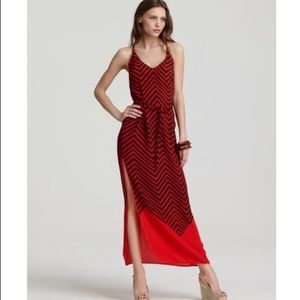 French Connection Chevron Ziggy Silk Maxi Dress